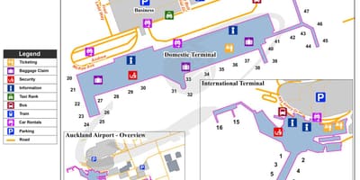 Окленд термінал внутрішніх рейсів карті