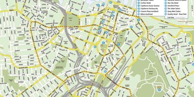 Карта центру міста Окленд